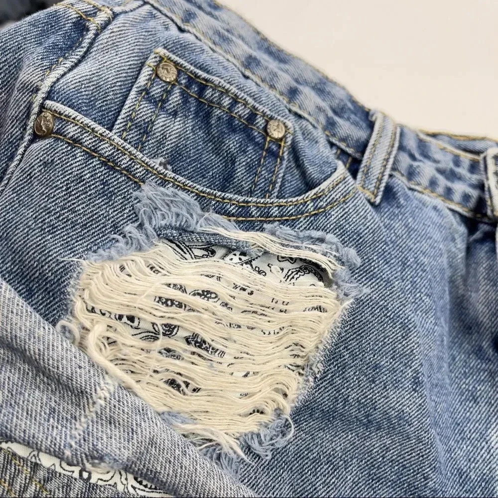 Blanche Denim Distressed Shorts - Picture 4 of 12